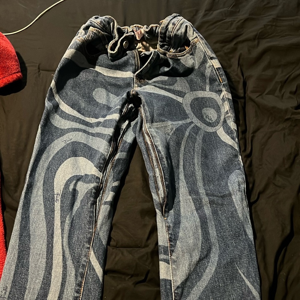 New Season Emillio Pucci Denim Abstract Pants